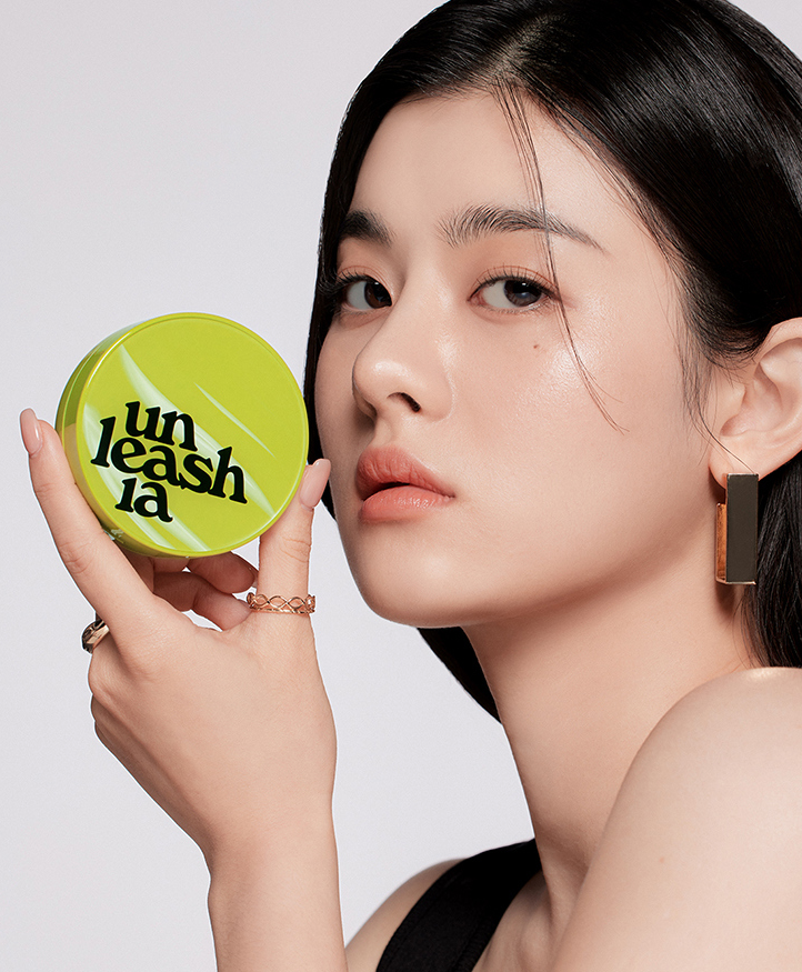UNLEASHIA Korean makeup collection — vegan glitter and glass-skin cushions