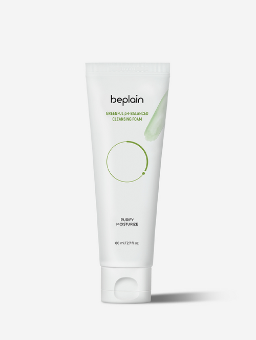 Beplain Mung Bean pH-Balanced Cleansing Foam 80ml - amino acid surfactants won't strip