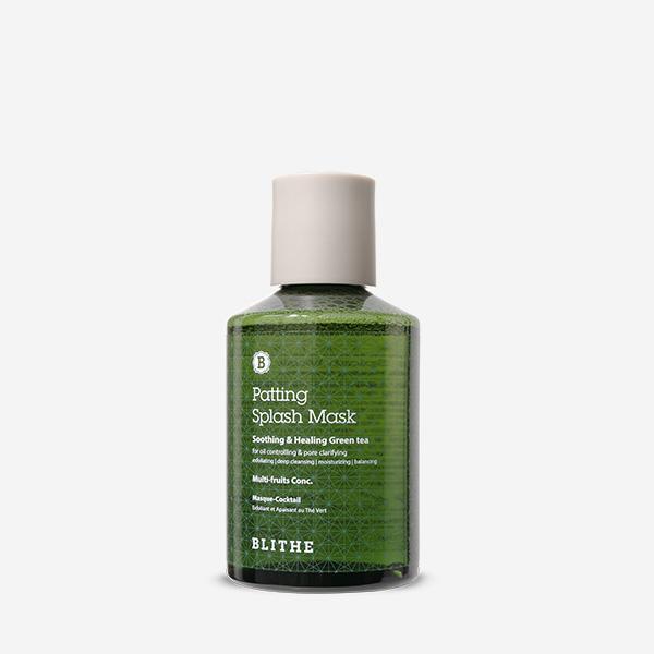 Blithe Patting Splash Mask Green Tea, product packaging and bottle