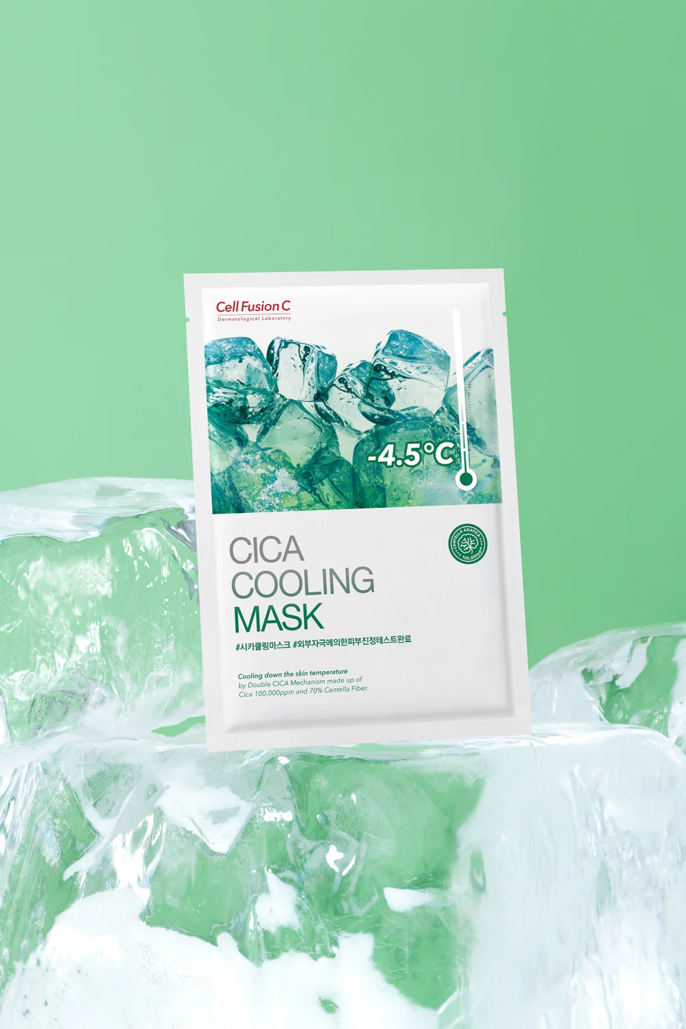 Cell Fusion C Cica Cooling Mask - 5 sheets, application and routine step