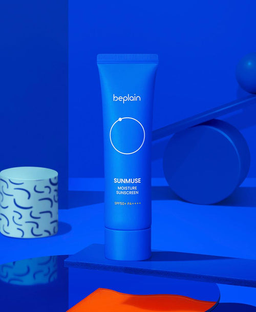 Beplain Sunmuse Moisture Sunscreen 50ml - sheer texture with a dewy finish