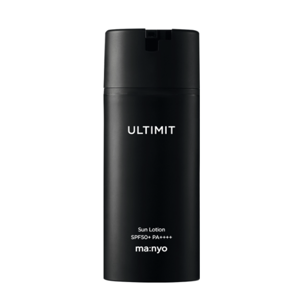 Manyo Ultimit All-In-One Sun Lotion SPF50+ PA++++, product packaging and full-size bottle