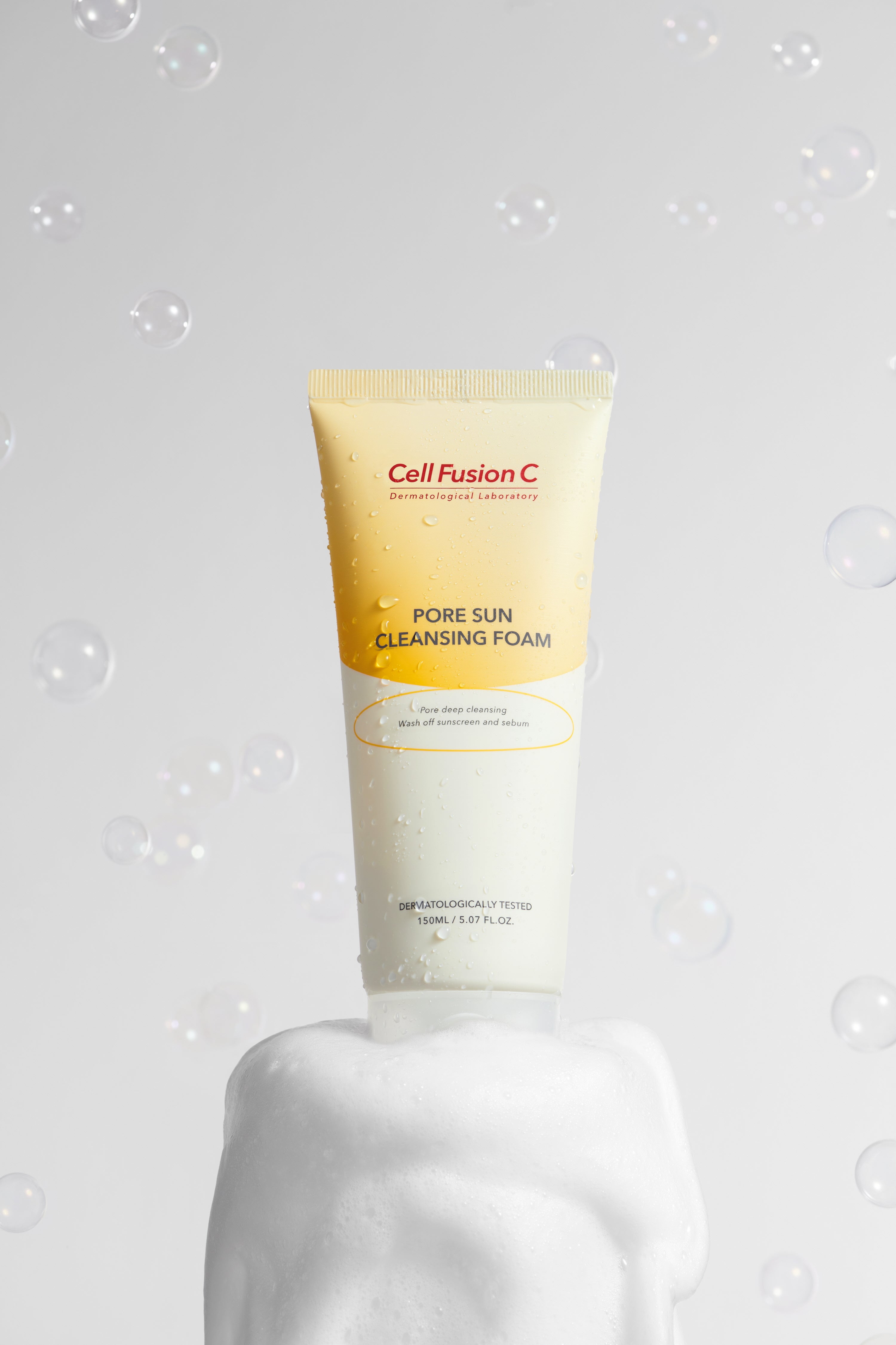 Cell Fusion C Pore Sun Cleansing Foam - 150ml, Korean skincare product detail