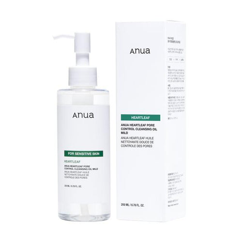 Anua Heartleaf Pore Control Cleansing Oil Mild 200ml - non-comedogenic formula for acne-prone skin