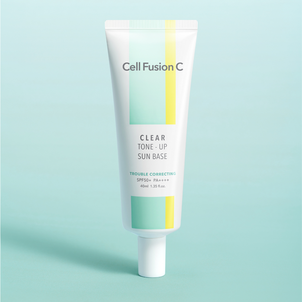 Cell Fusion C Clear Tone-Up Sun Base SPF 50+/ PA++++ 40ml, application and routine step