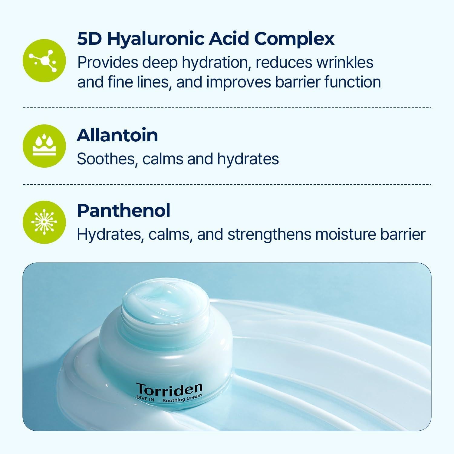 Torriden DIVE IN Low Molecular Hyaluronic Acid Soothing Cream 100ml