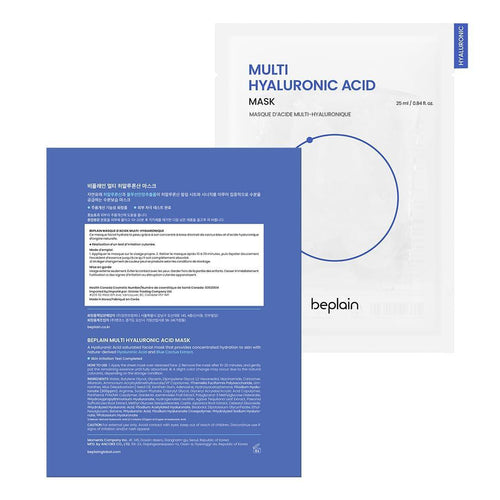 Beplain Multi Hyaluronic Acid Mask - sheet mask applied