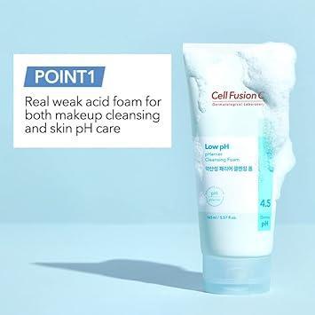 Cell Fusion C Low ph pHarrier Cleansing Foam - 165ml, key benefits overview