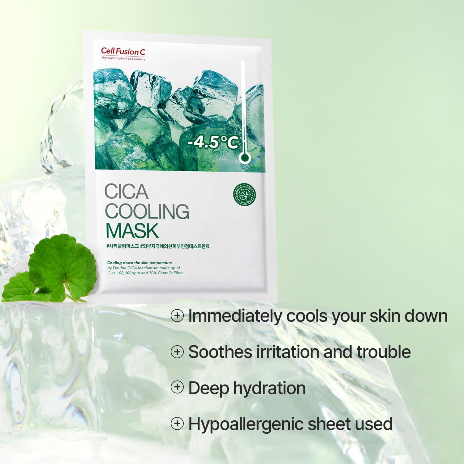 Cell Fusion C Cica Cooling Mask - 5 sheets, texture close-up