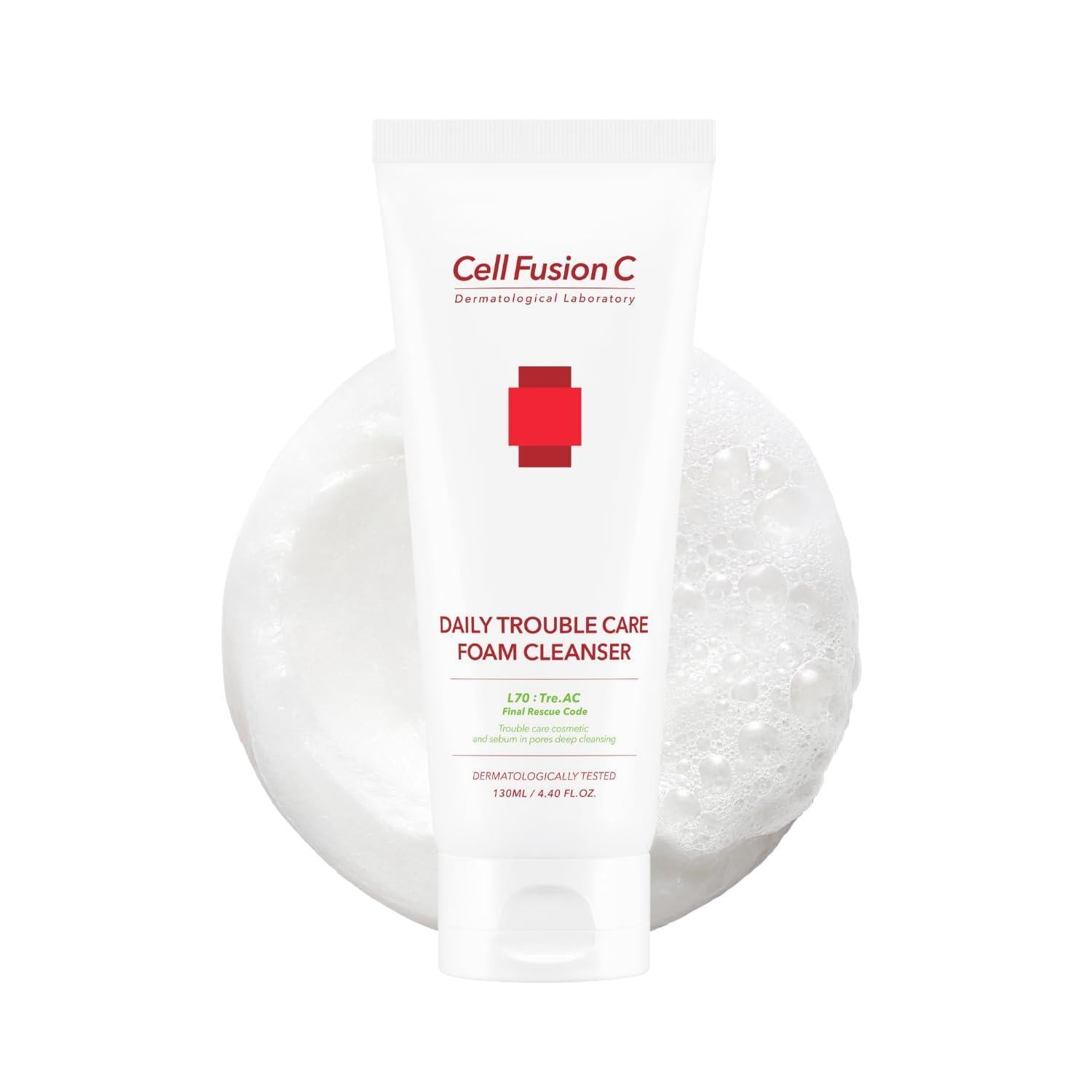 Cell Fusion C TRE.AC Daily Trouble Care Foam Cleanser - 130ml, Korean skincare product detail