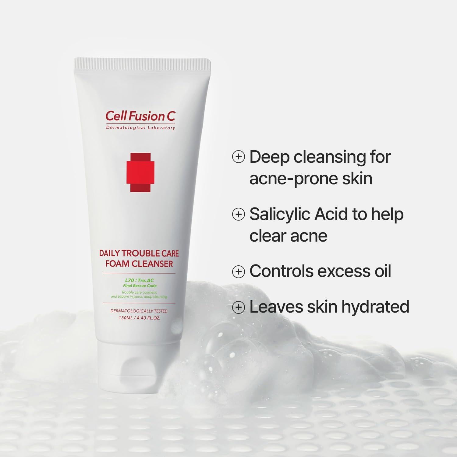 Cell Fusion C TRE.AC Daily Trouble Care Foam Cleanser - 130ml, texture close-up