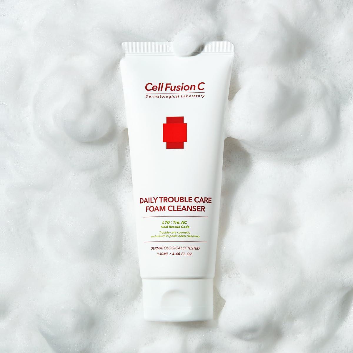Cell Fusion C TRE.AC Daily Trouble Care Foam Cleanser - 130ml, packaging and formula information