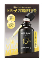 Cell Fusion C Toning C Vita Shot Ampoule 20g, packaging and formula information