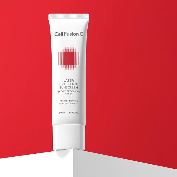 Cell Fusion C 1+1 Laser UV Defense Sunscreen OTC 50ml+50ml, product packaging and full size