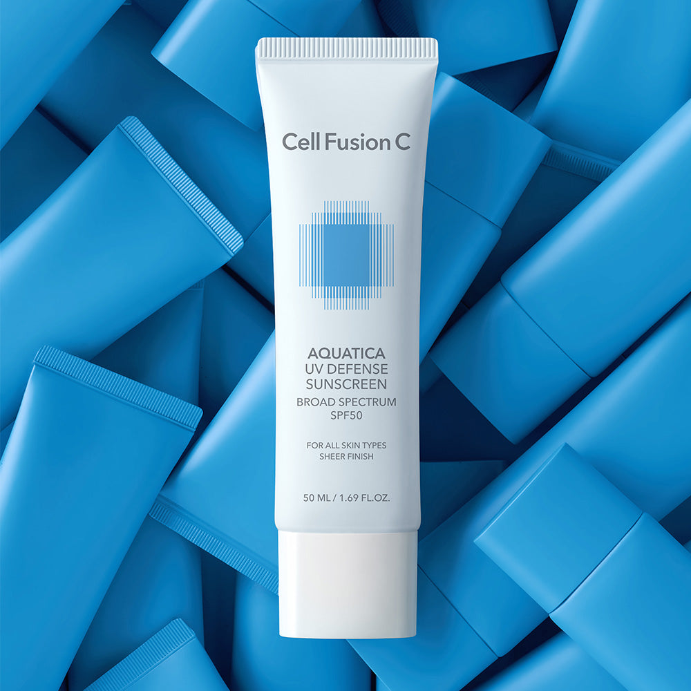 Cell Fusion C 1+1 Aquatica UV Defense Sunscreen OTC 50ml+50ml, formula texture and finish