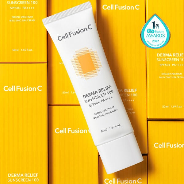 Cell Fusion C Derma Relief Sunscreen 100 SPF50+/PA++++ 50ml, Korean skincare product detail