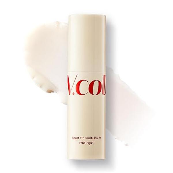 Manyo V.Collagen Heart Fit Multi Balm, product packaging and full-size bottle