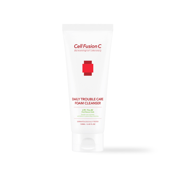 Cell Fusion C TRE.AC Daily Trouble Care Foam Cleanser - 130ml, product packaging and full size
