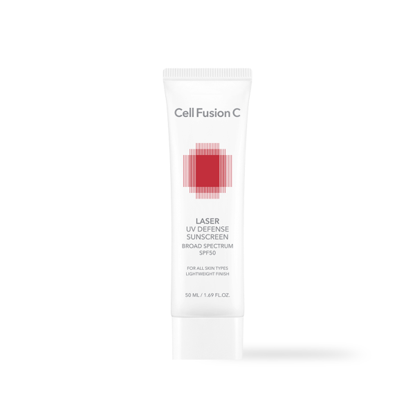 Cell Fusion C Laser UV Defense Sunscreen OTC 50ml, product packaging and full size