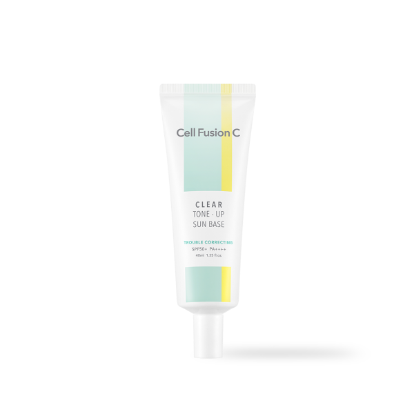 Cell Fusion C Clear Tone-Up Sun Base SPF 50+/ PA++++ 40ml, product packaging and full size