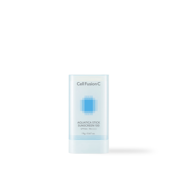 Cell Fusion C Aquatica Stick Sunscreen 100 SPF50+/PA++++ 19g, product packaging and full size
