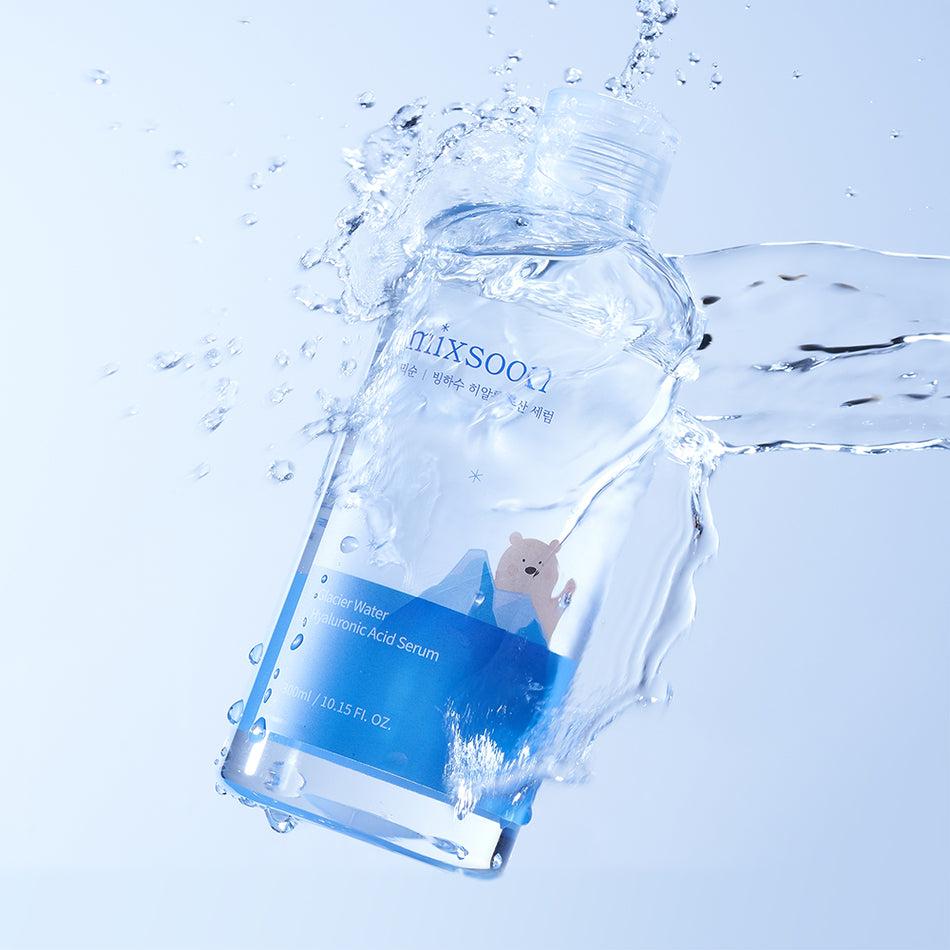 mixsoon Glacier Water Hyaluronic Acid Serum 300ml with Sodium Hyaluronate that layers easily when skin needs extra moisture