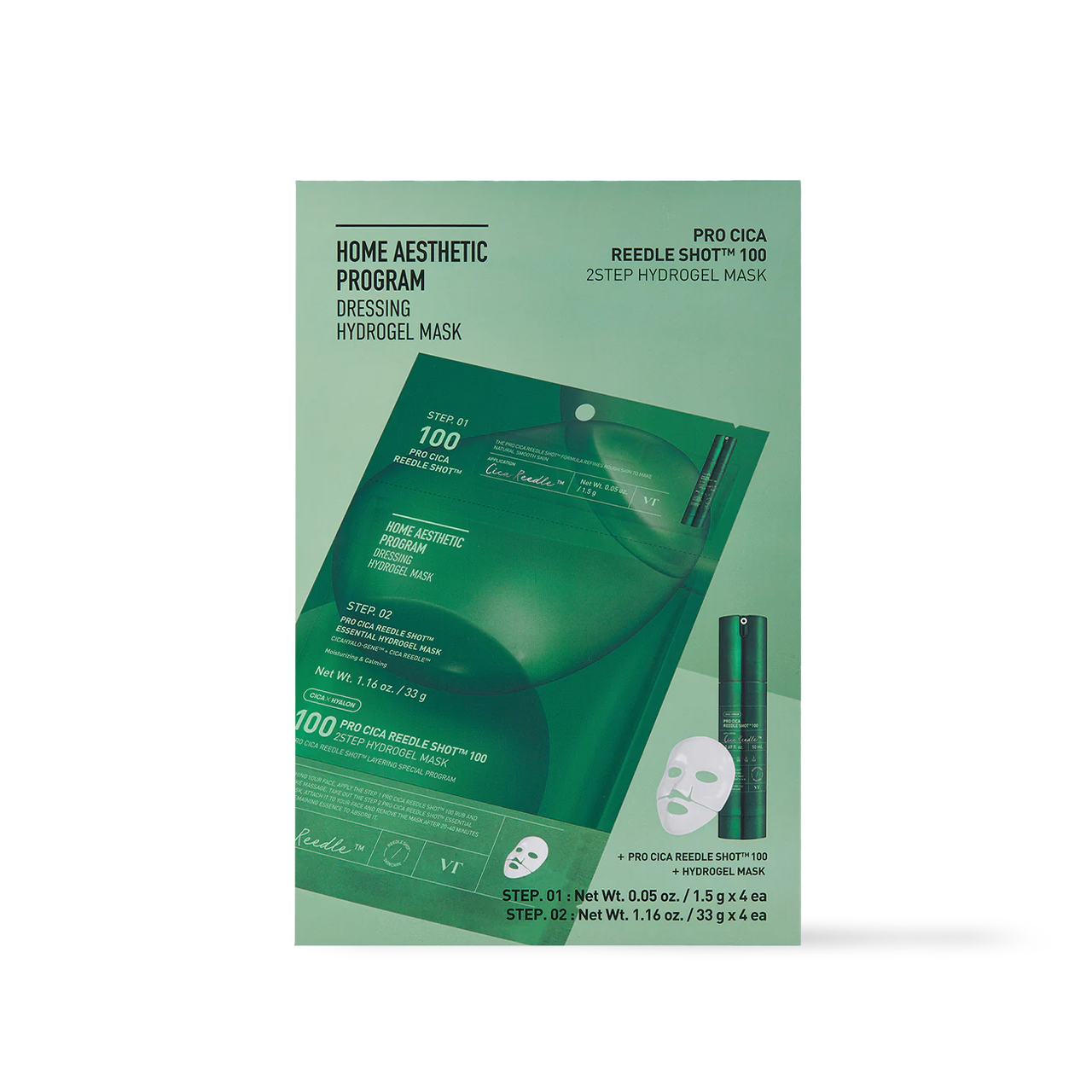 VT Cosmetics PRO CICA Reedle Shot 100 2 STEP Hydrogel Mask