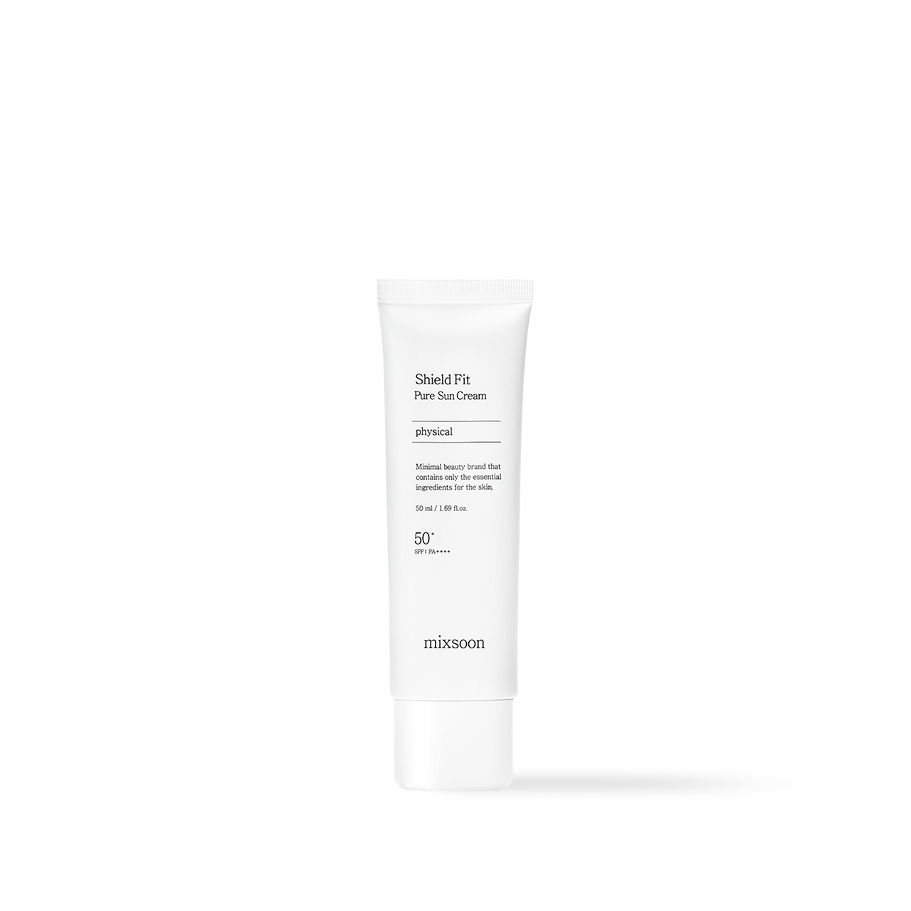 mixsoon Shield Fit Pure Sun Cream 50ml SPF50 PA++++ spreadable sunscreen texture and finish