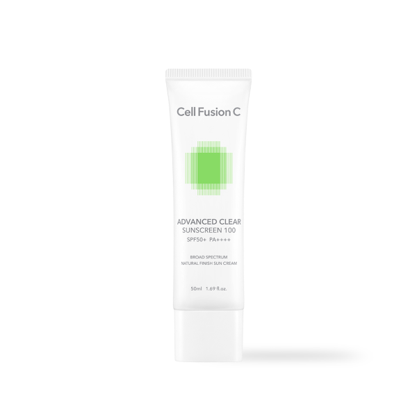 Cell Fusion C Advanced Clear Sunscreen 100 SPF50+/PA++++ 50ml, product packaging and full size