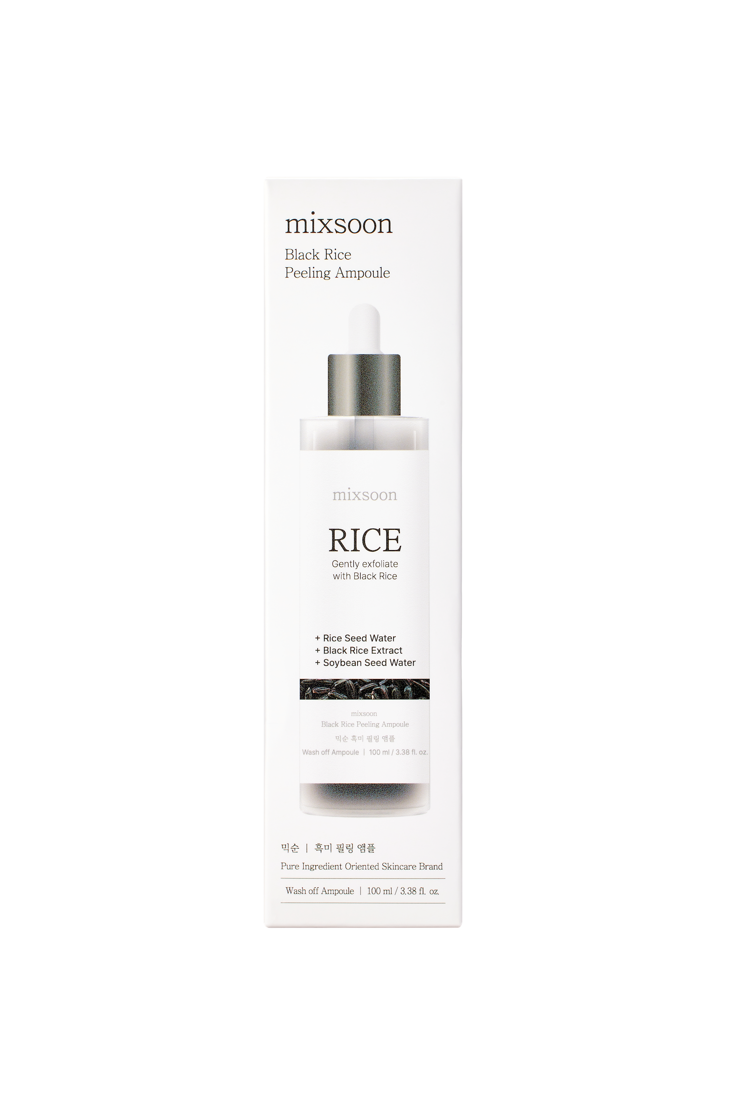 mixsoon Black Rice Peeling Ampoule 100ml product size and packaging details