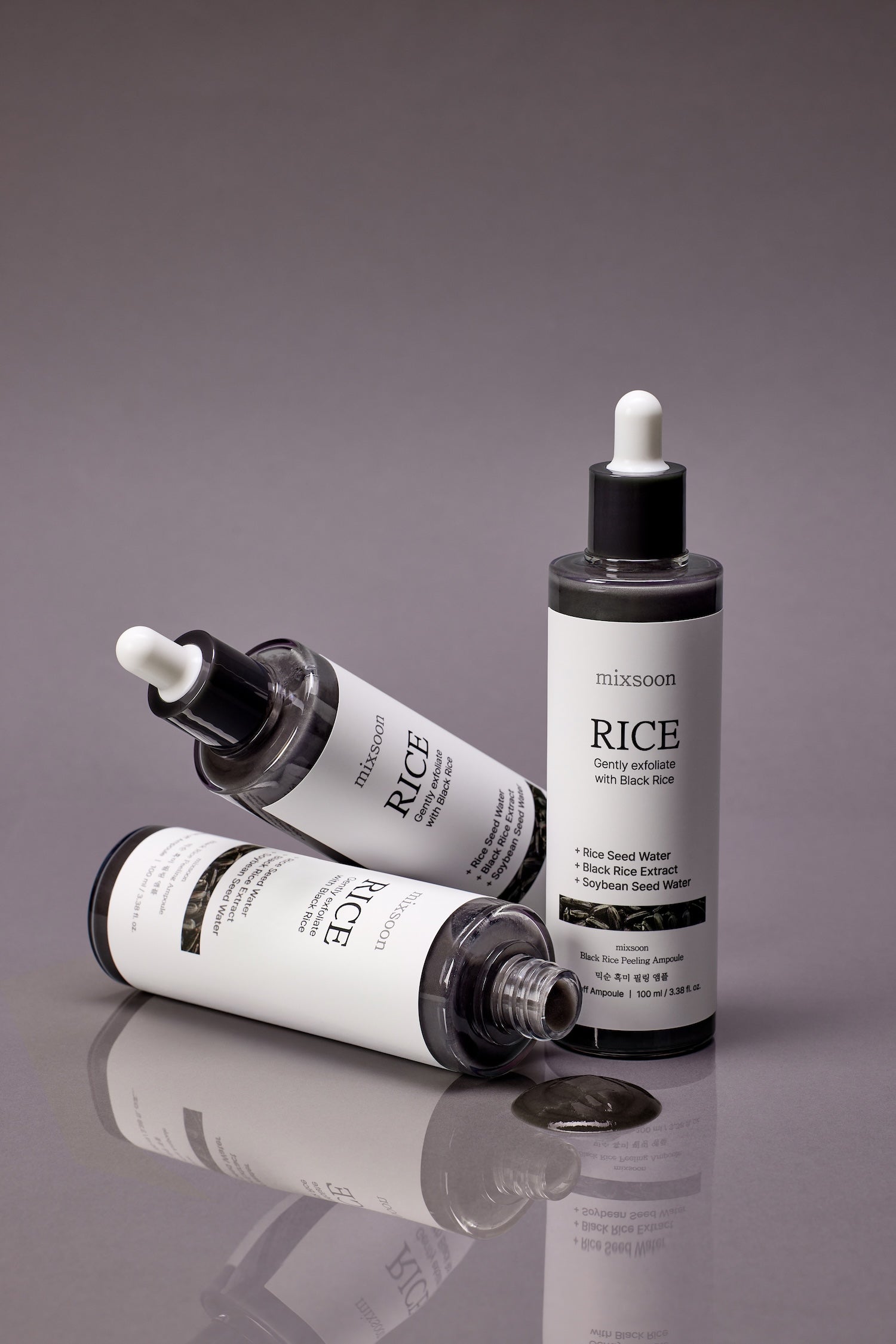 mixsoon Black Rice Peeling Ampoule 100ml key benefits for a Korean skincare routine