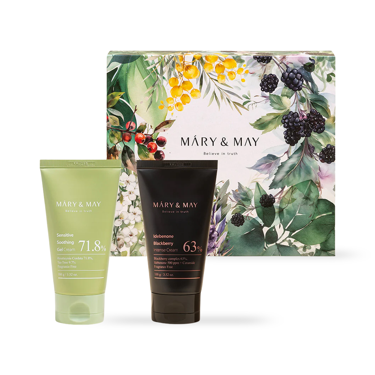 Mary&May Soothing Gel Cream+Idebenone Blackberry Cream Duo Set