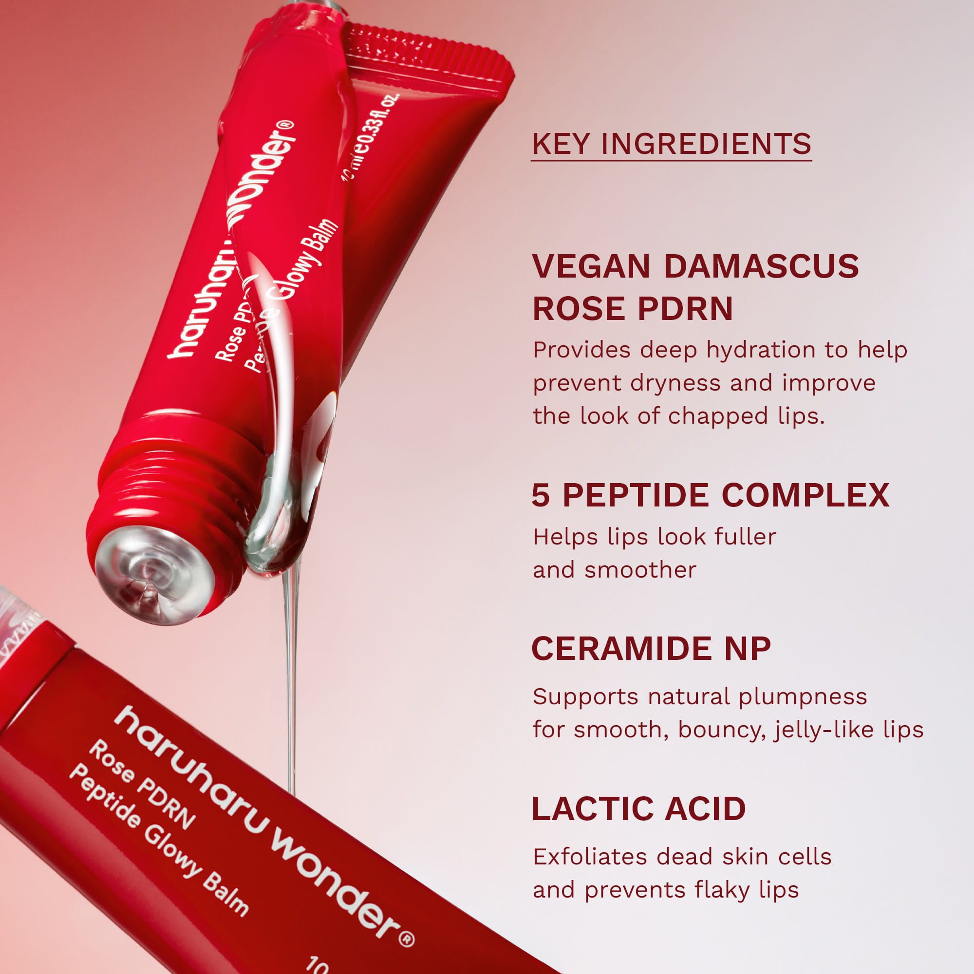 Haruharu Wonder Rose PDRN Peptide Glowy Balm 10ml - application