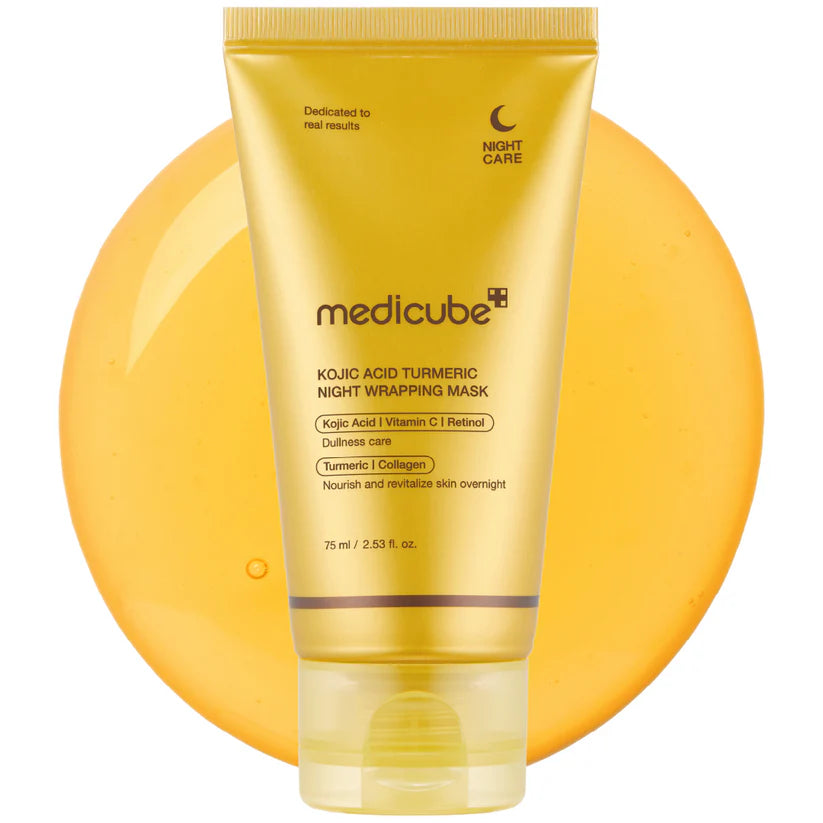 Medicube Kojic Acid Turmeric Night Wrapping Mask - before after