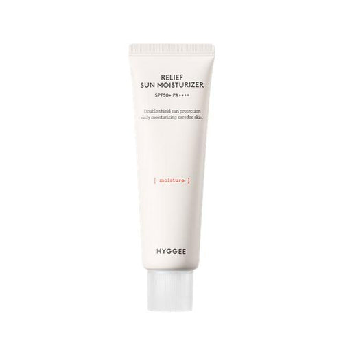 HYGGEE Relief Sun Moisturizer 50ml - SPF50+ PA++++ Korean sunscreen with 37% Cypress Water