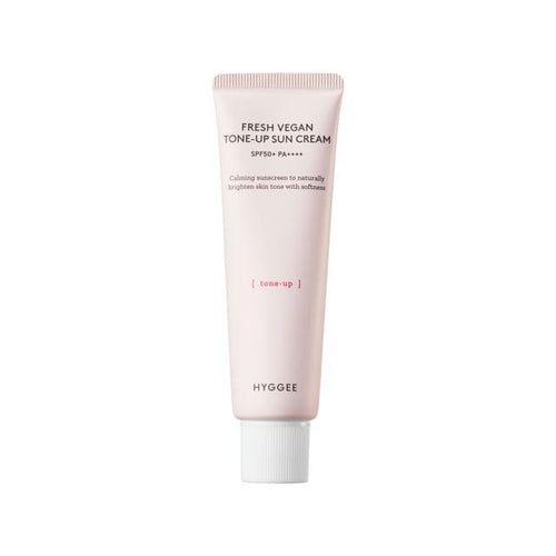 HYGGEE Fresh Vegan Tone-Up Sun Cream 50ml - peach-tinted SPF 50+ Korean sunscreen