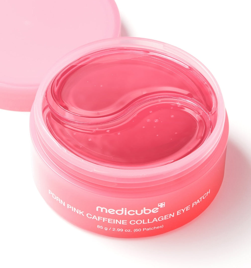 Medicube PDRN Pink Caffeine Collagen Eye Patch spatula application