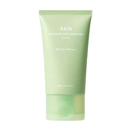 Abib Heartleaf Mild Sunscreen Relief Tube 50ml - gentle daily sun protection for sensitive skin