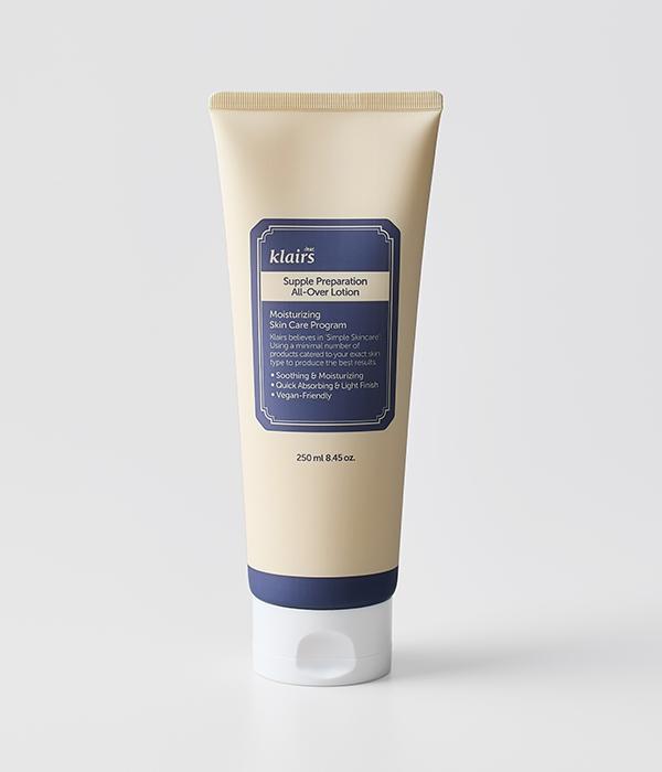 Dear Klairs Supple Preparation All-Over Lotion 250ml, lightweight lotion texture and finish
