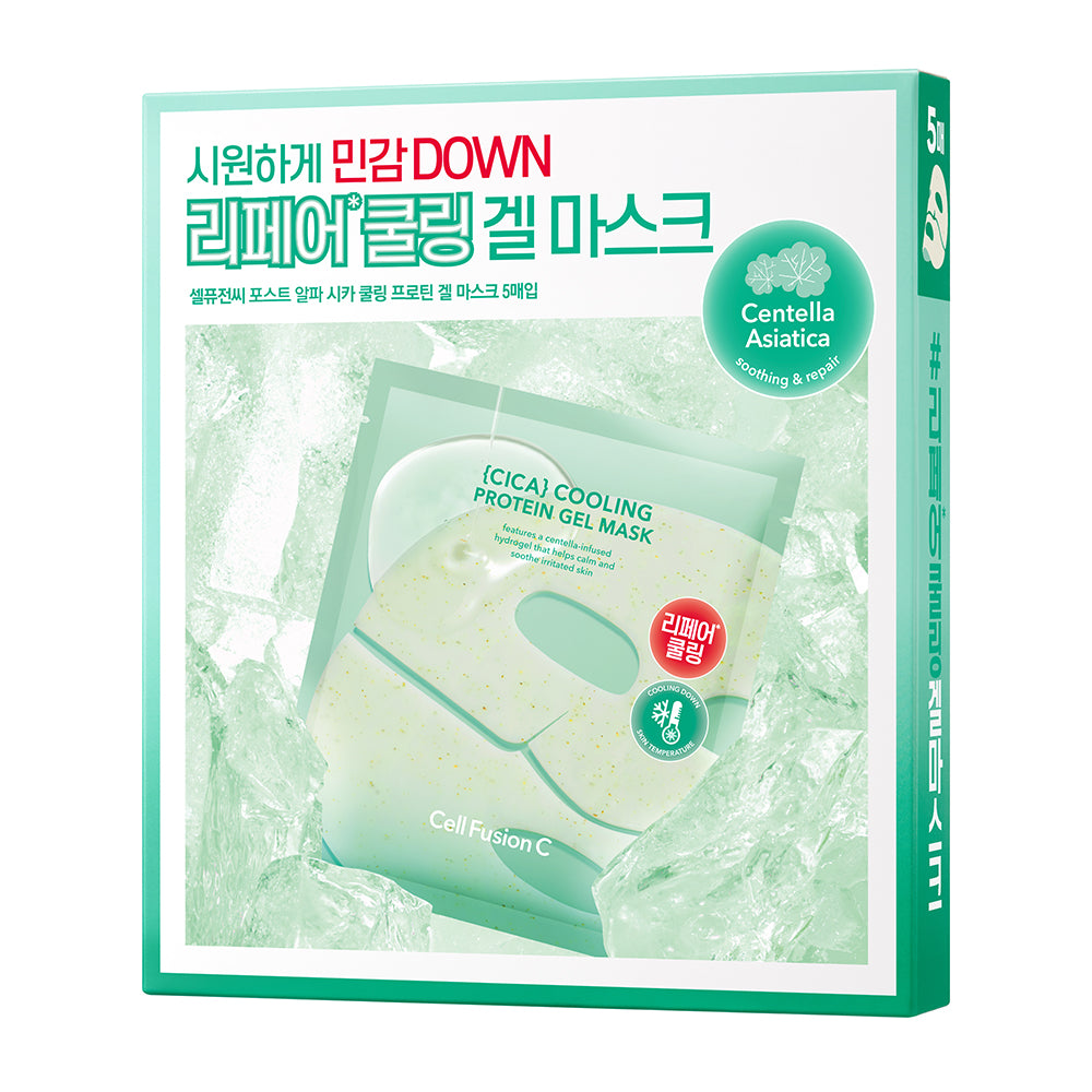 Cell Fusion C Cica Cooling Protein Gel Mask 35g*5ea, application and routine step