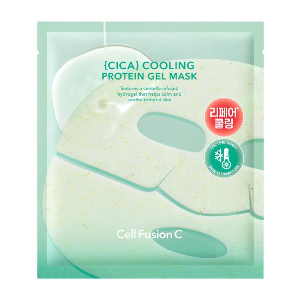 Cell Fusion C Cica Cooling Protein Gel Mask 35g*5ea, product packaging and full size