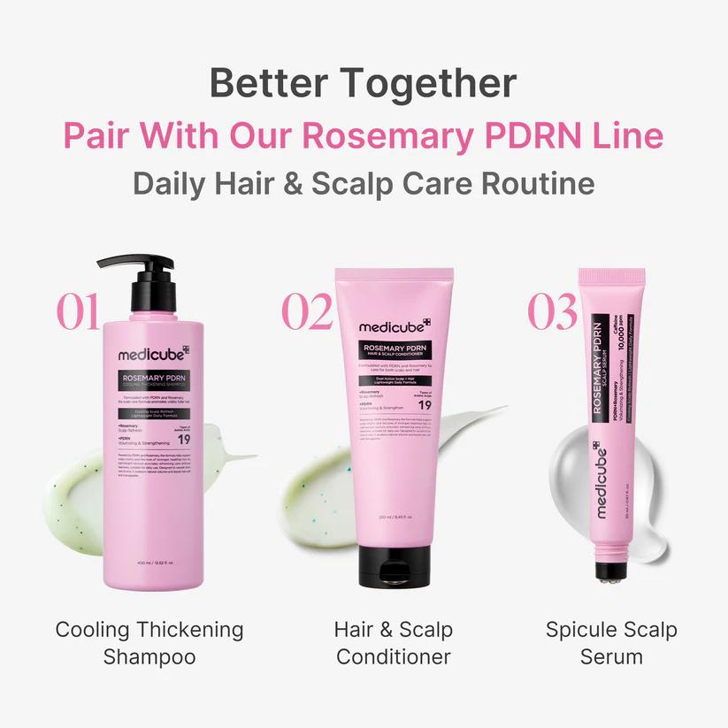 Medicube PDRN Hair Conditioner glossy soft strand result