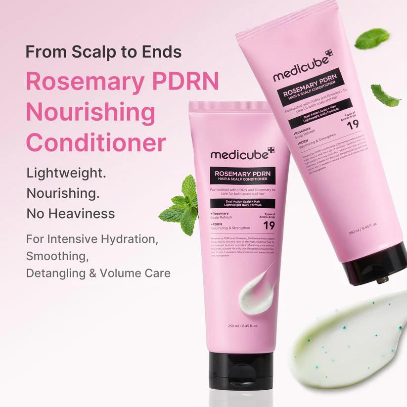 Medicube Rosemary PDRN Conditioner smooth detangling hair result