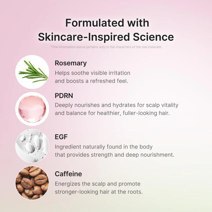 Medicube PDRN Scalp Serum applied post-shampoo on damp hair