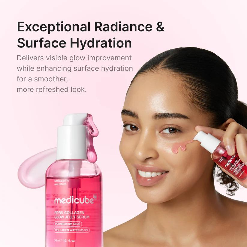 Medicube PDRN Collagen Glow Jelly Serum 30ml bouncy skin effect