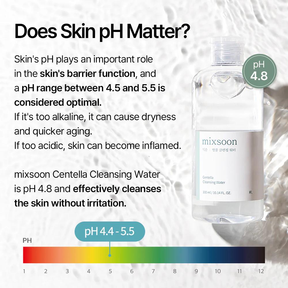 mixsoon Centella Cleansing Water 300ml product size and packaging details