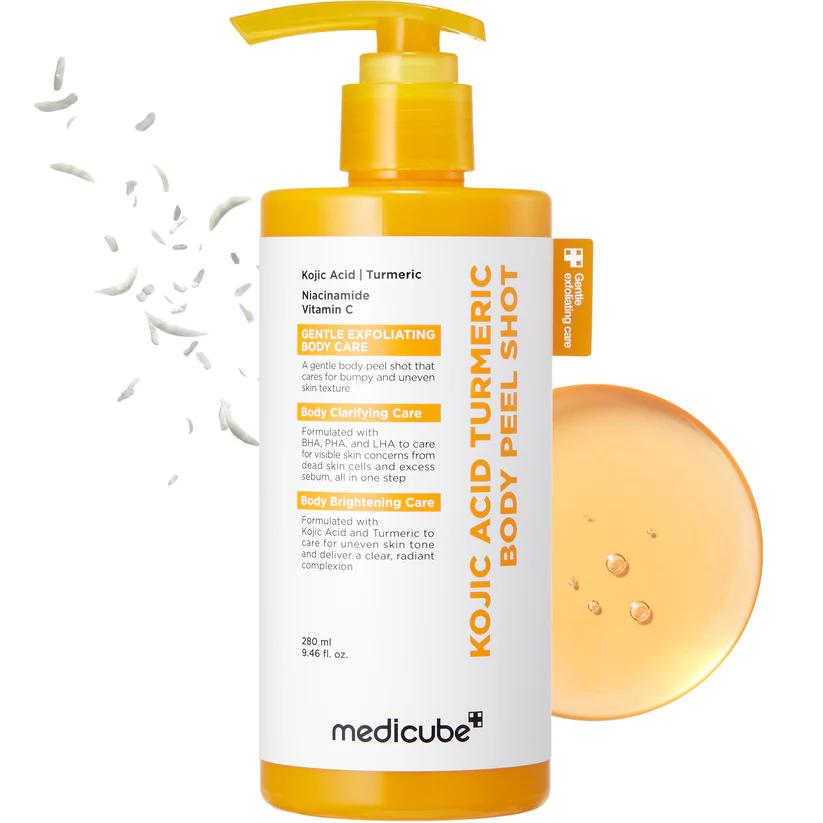 Medicube Kojic Acid Turmeric Body Peel Shot 280ml packaging detail