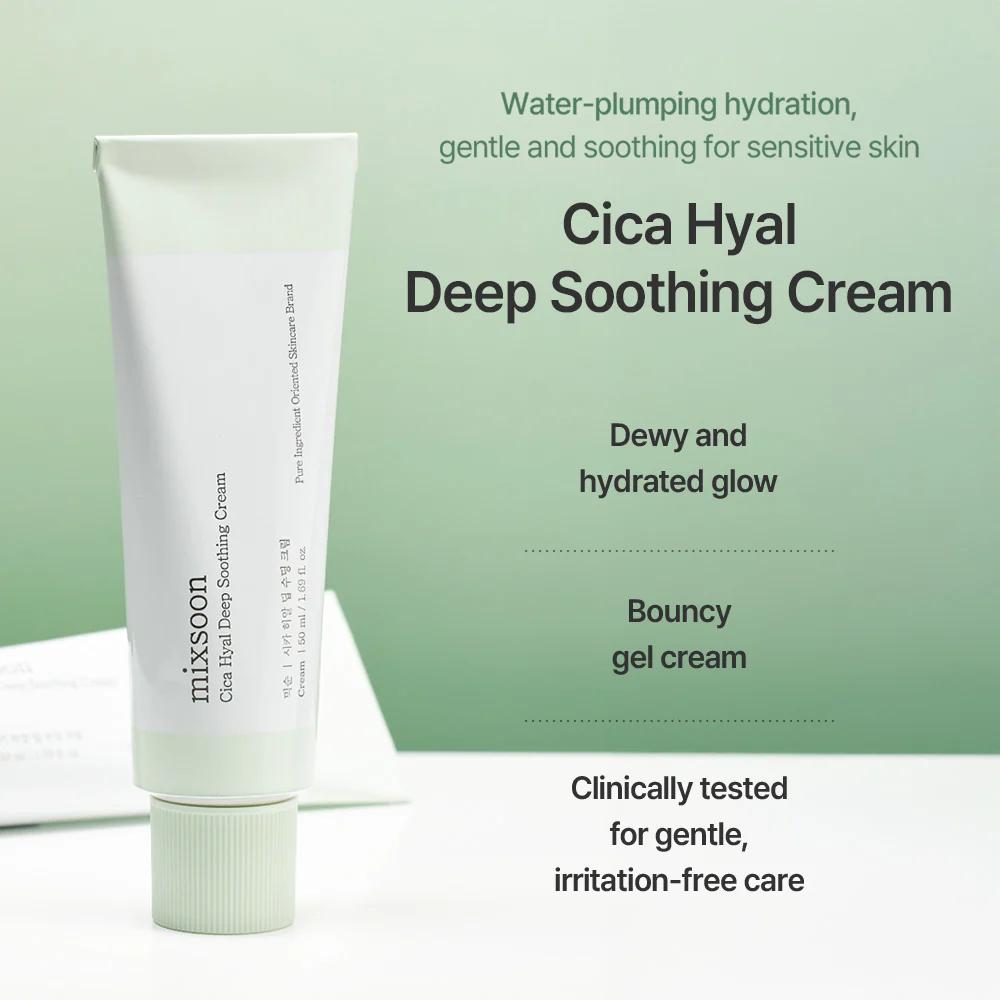 mixsoon Cica Hyal Deep Soothing Cream 50ml key benefits for a Korean skincare routine
