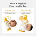 Medicube Kojic Acid Turmeric Peel Shot packaging and usage steps