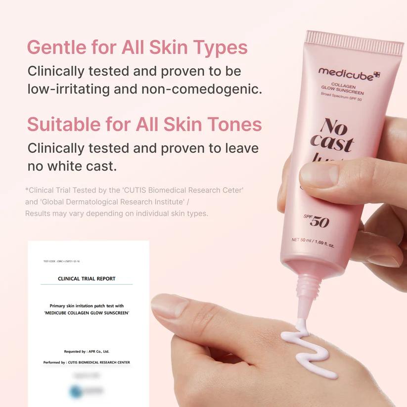 Medicube Collagen Glow Sunscreen lightweight non-comedogenic formula